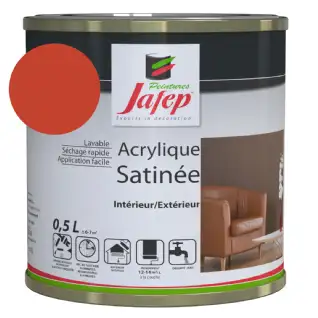 Peinture acrylique satinée rouge vif Jafep