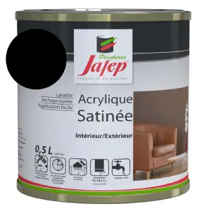 Peinture acrylique satinée noir Jafep