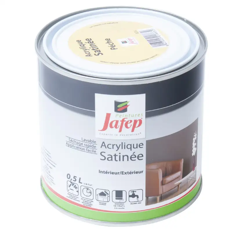 Peinture acrylique satinée pêche Jafep