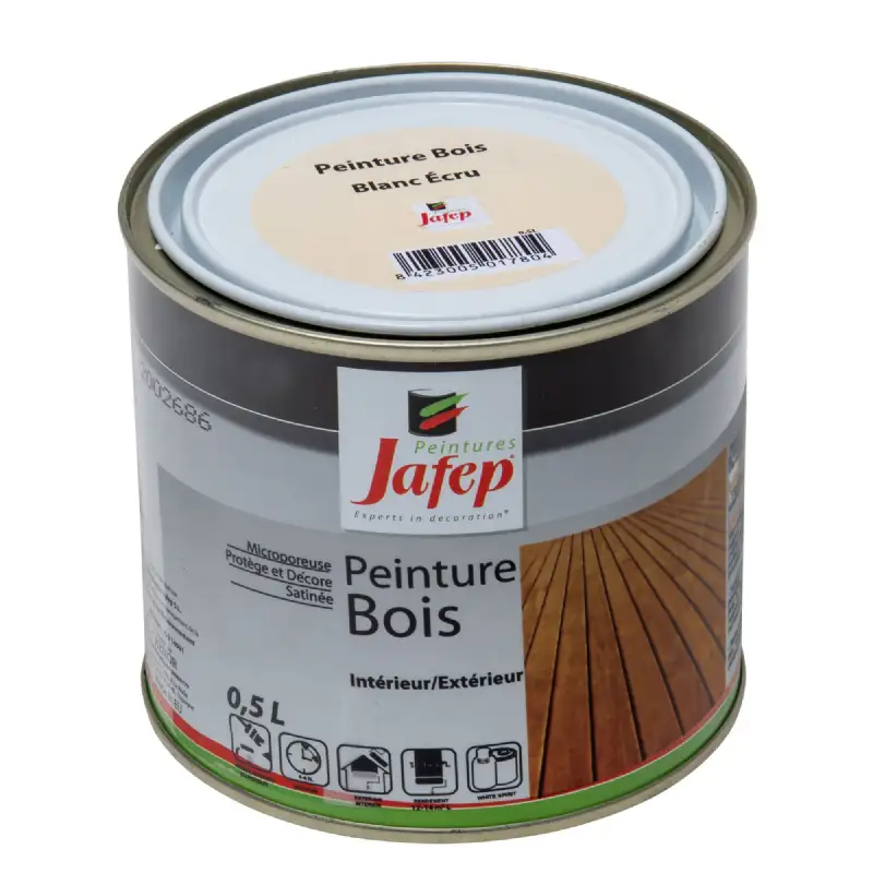 Peinture bois blanc écru 0,5l Jafep