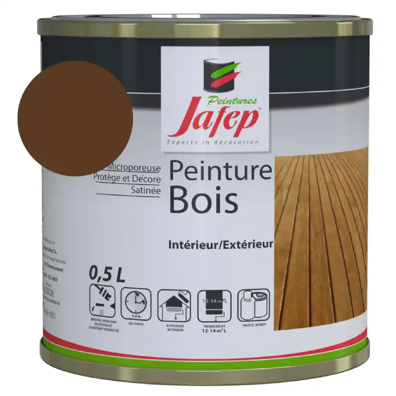 Peinture bois chocolat Jafep