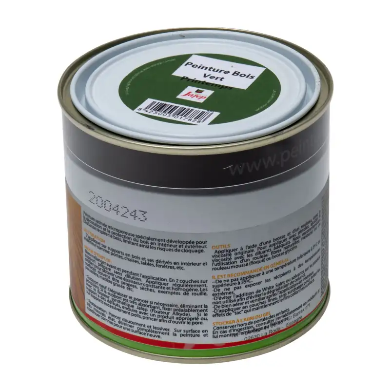 Peinture bois vert printemps 0,5l Jafep