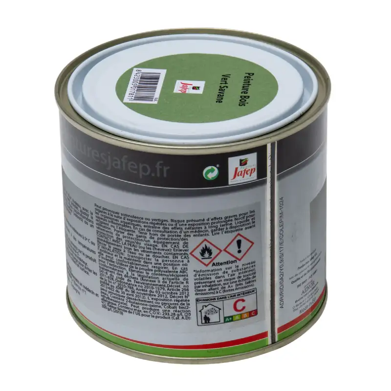 Peinture bois vert savane 0,5l Jafep