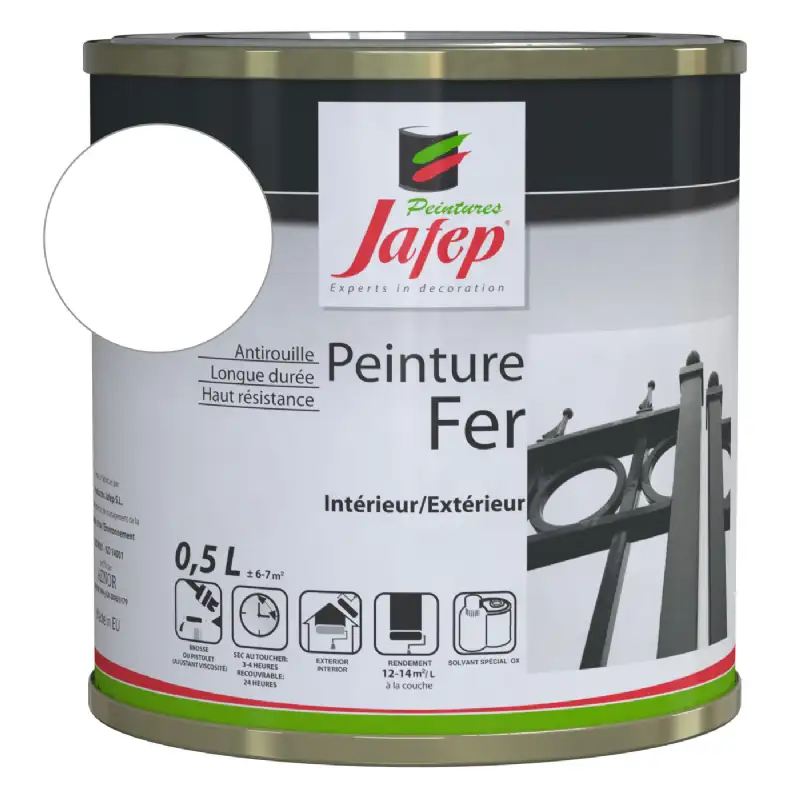 Peinture fer antirouille blanc Jafep