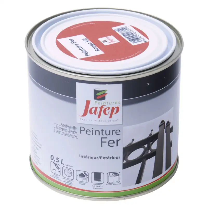 Peinture fer antirouille rouge vif Jafep