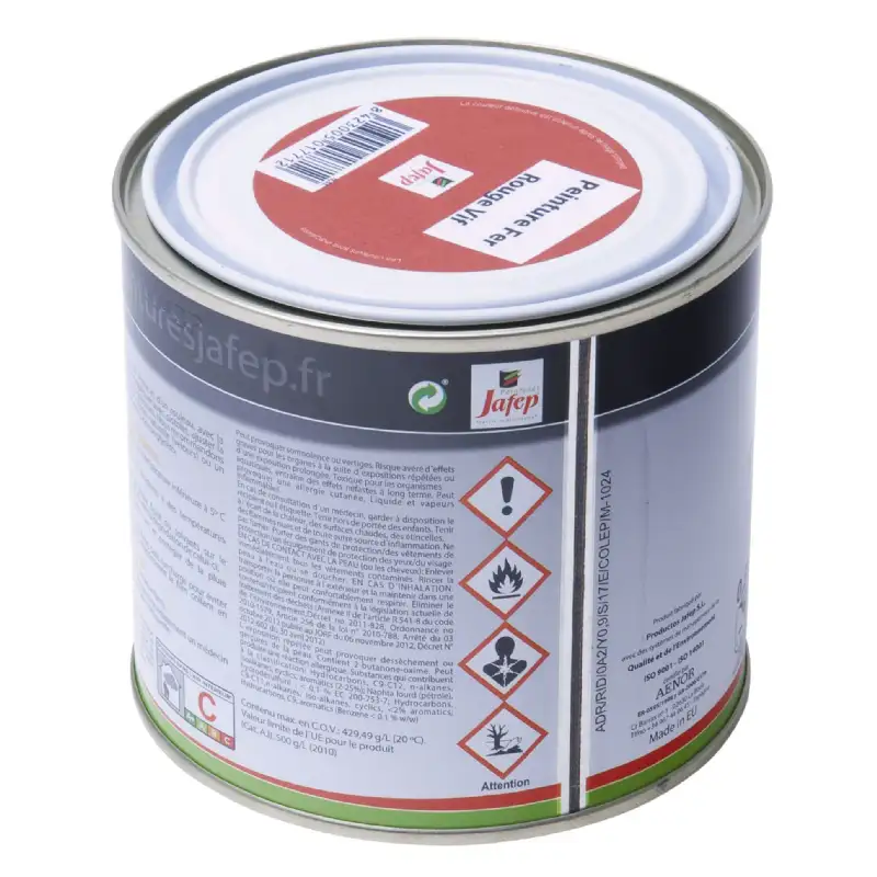 Peinture fer antirouille rouge vif Jafep