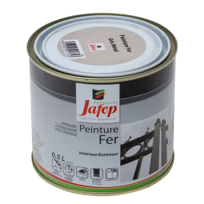 Peinture fer antirouille gris métal Jafep