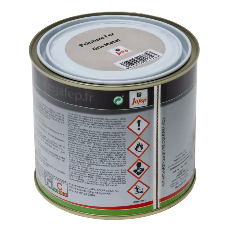 Peinture fer antirouille gris métal Jafep