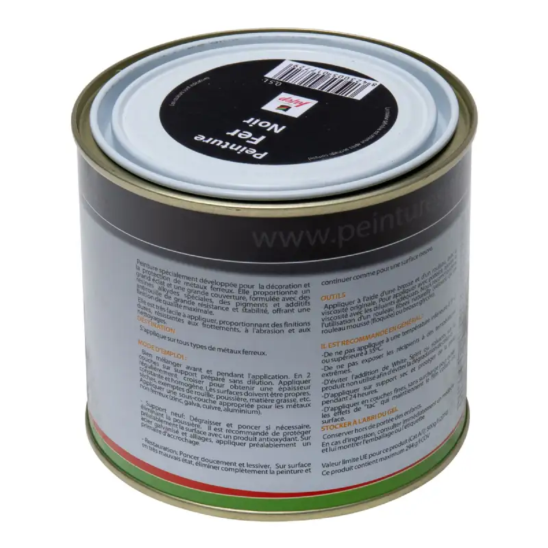 Peinture fer antirouille noir 0,5l