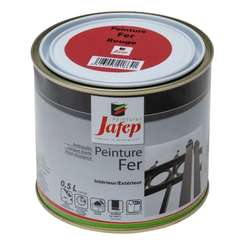 Peinture fer antirouille rouge 0,5L