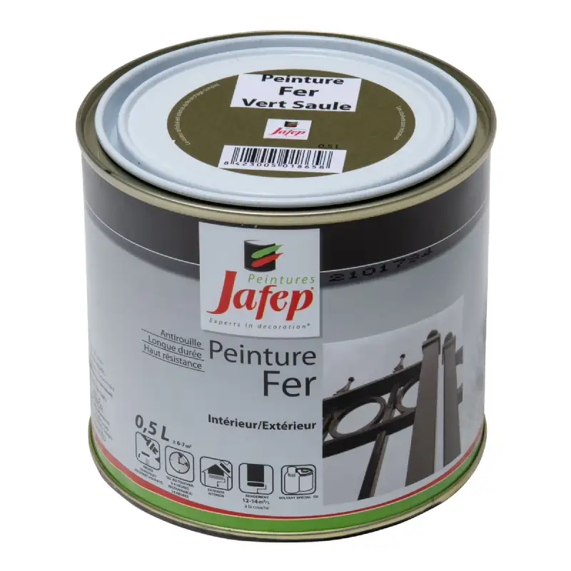 Peinture fer antirouille vert saule  0,5L