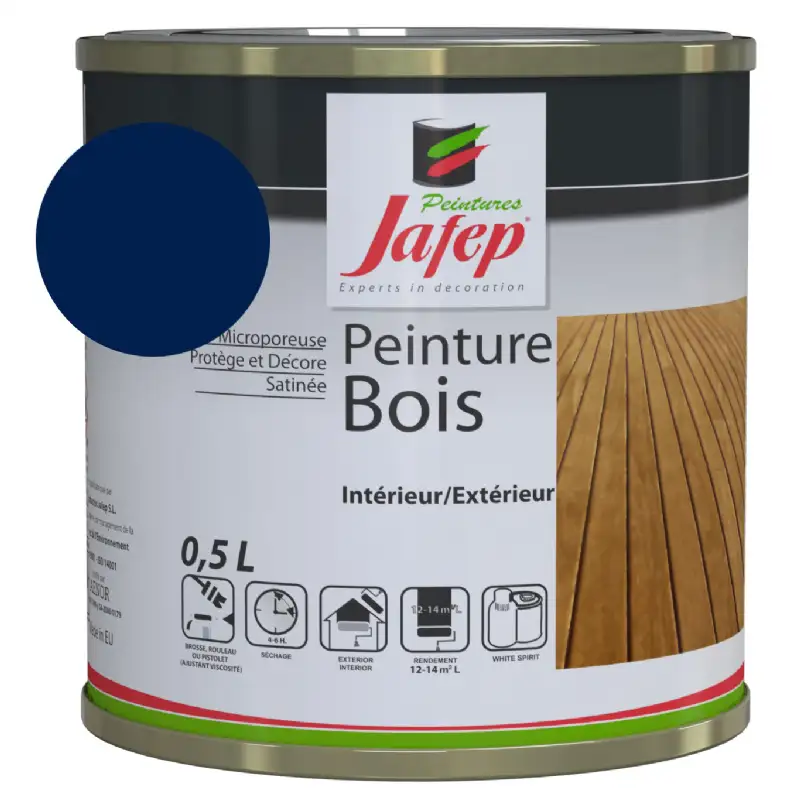 Peinture bois bleu marine Jafep