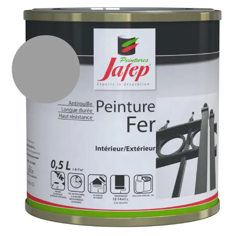 Peinture fer antirouille gris souris Jafep