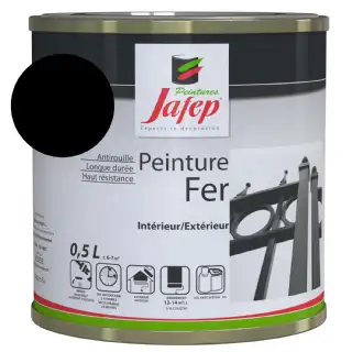 Peinture fer antirouille noir mat Jafep