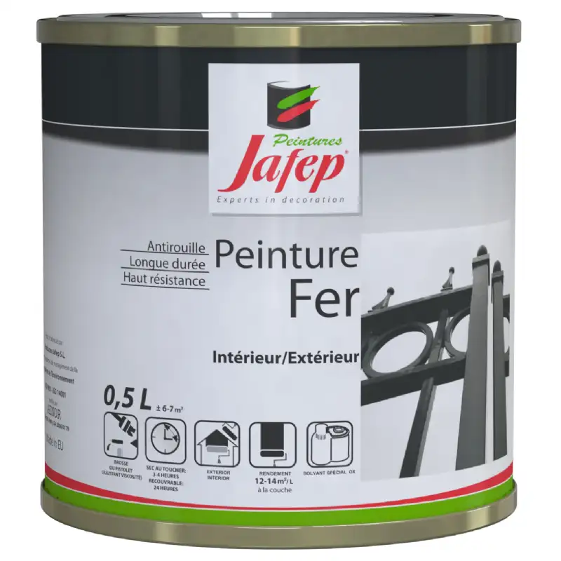 Peinture fer antirouille gris anthracite Jafep