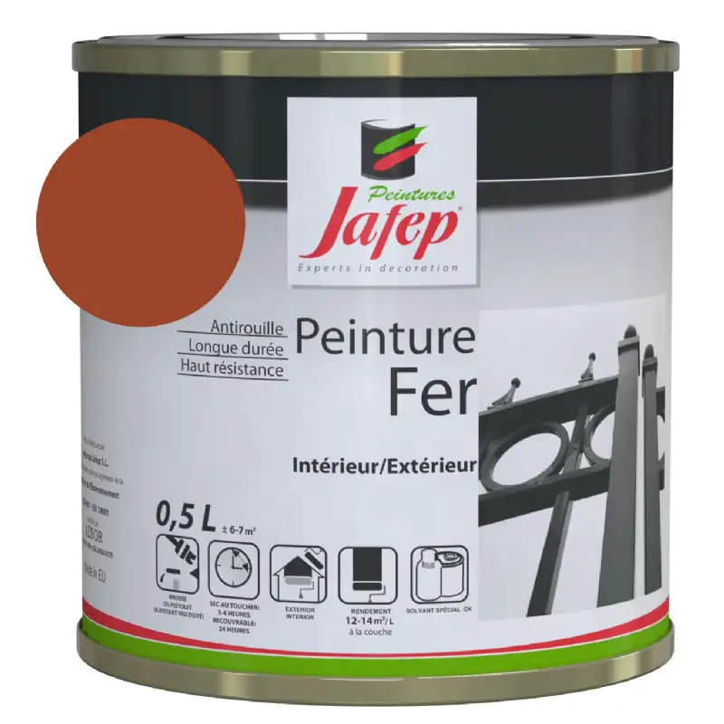 Peinture fer antirouille rouge 0,5L