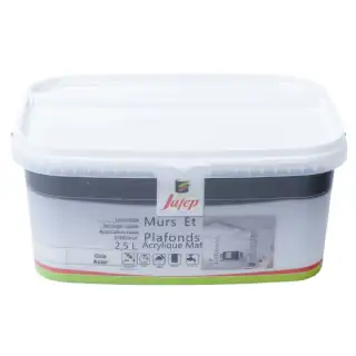 Peinture mur et plafond acrylique mat gris acier (2,5L) Jafep