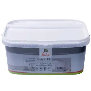 Peinture mur et plafond acrylique mat gris ardoise (2,5L) Jafep