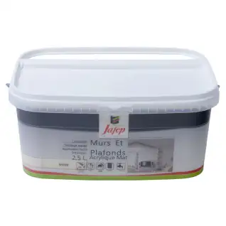 Peinture mur et plafond acrylique mat ivoire (2,5L) Jafep