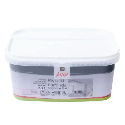 Peinture mur et plafond acrylique mat mauve (2,5L) Jafep