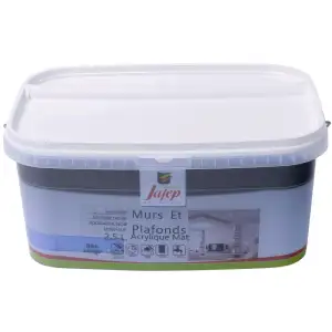 Peinture mur et plafond acrylique bleu indigo (2,5L) Jafep