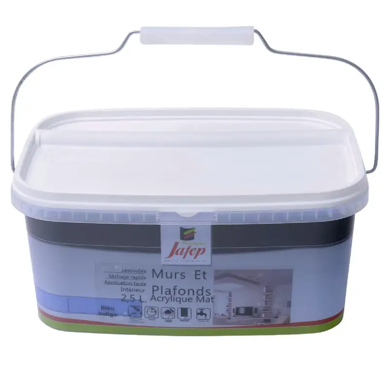 Peinture mur et plafond acrylique bleu indigo (2,5L) Jafep