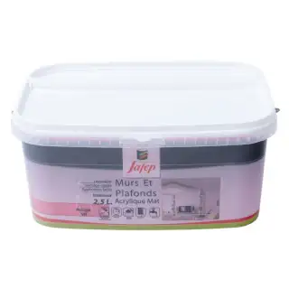 Peinture mur et plafond acrylique mate rouge vif (2,5L) Jafep