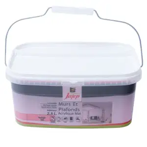 Peinture mur et plafond acrylique mate rouge vif (2,5L) Jafep