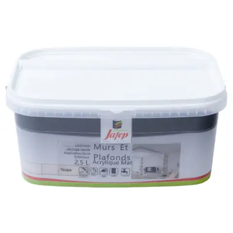 Peinture mur et plafond acrylique mat taupe (2,5L) Jafep