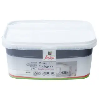 Peinture mur et plafond satinée ivoire (2,5L) Jafep