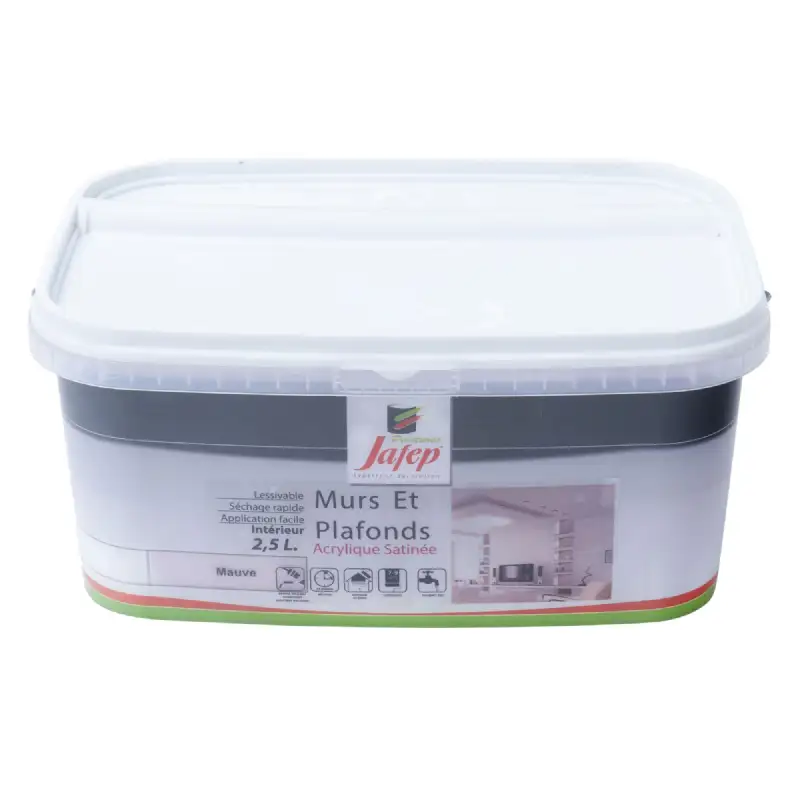 Peinture mur et plafond satinée mauve (2,5L) Jafep