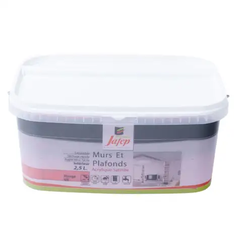 Peinture mur et plafond satinée rouge vif (2,5L) Jafep