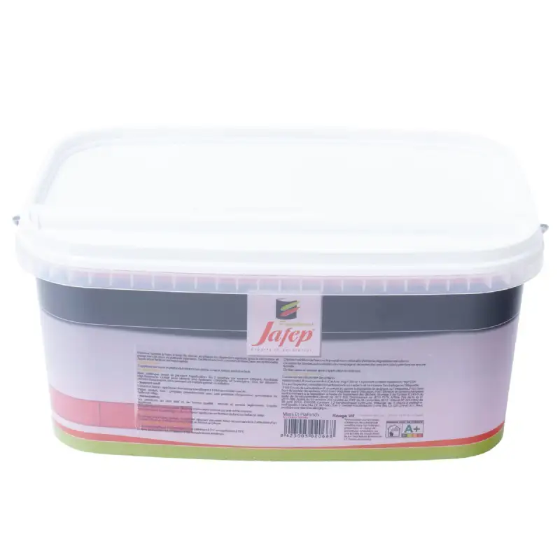 Peinture mur et plafond satinée rouge vif (2,5L) Jafep