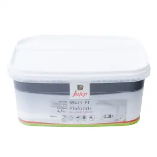 Peinture mur et plafond satinée blanc (2,5L) Jafep