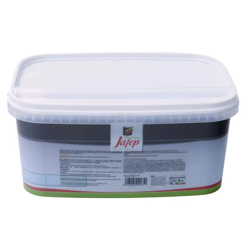 Peinture mur et plafond satinée bleu (2,5L) Jafep