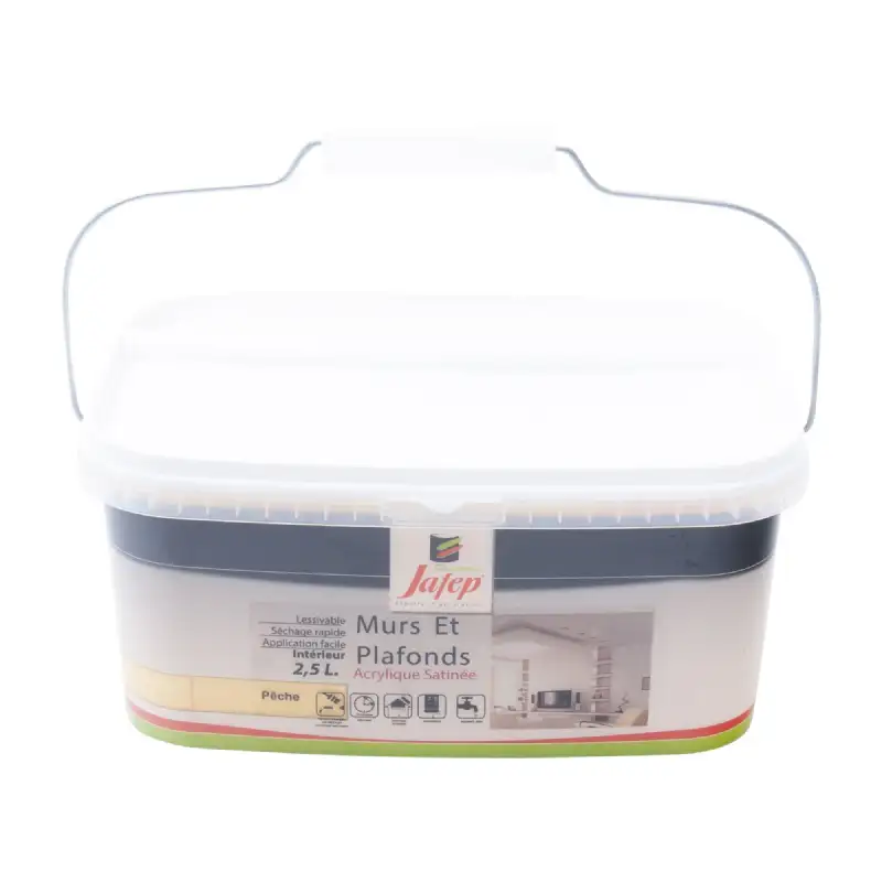 Peinture mur et plafond satinée pêche (2,5L) Jafep