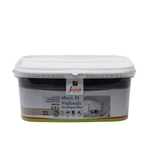 Peinture mur plafond acrylique mat brun fève (2,5L) Jafep