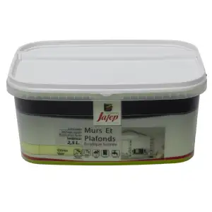 Peinture mur et plafond satinée citron vert (2,5L) Jafep