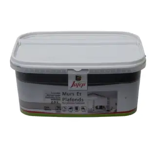 Peinture mur et plafond satinée gris béton (2,5L) Jafep