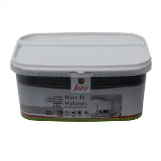 Peinture mur et plafond satinée gris béton (2,5L) Jafep