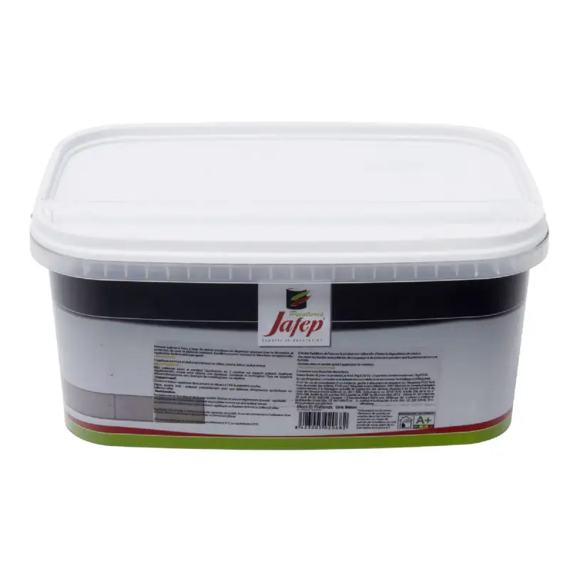 Peinture mur et plafond satinée gris béton (2,5L) Jafep