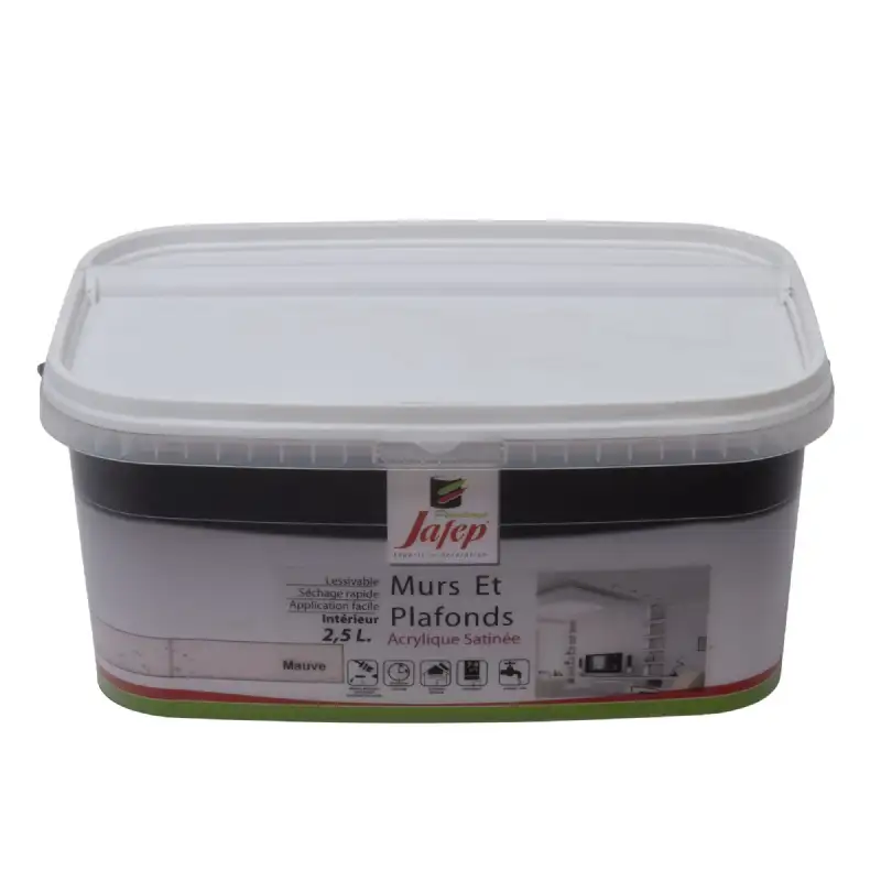 Peinture mur et plafond satinée mauve (2,5L) Jafep