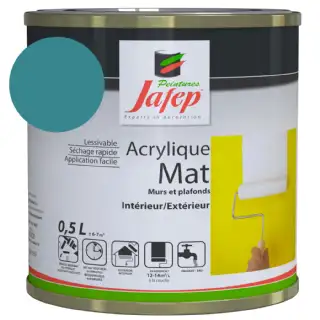 Peinture acrylique Turquoise mat Jafep (0,5l)