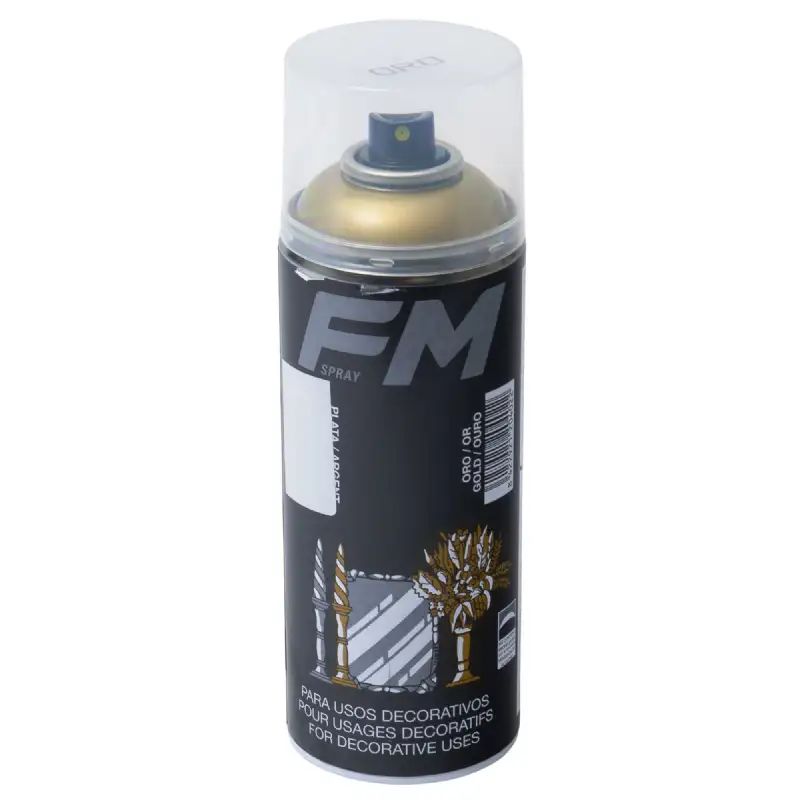 Bombe de peinture spray déco dorée 400ml