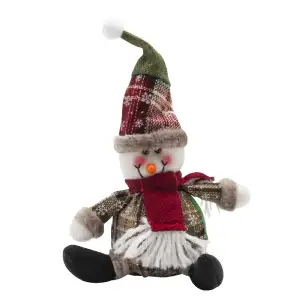 Peluche assise bonhomme de neige 25cm