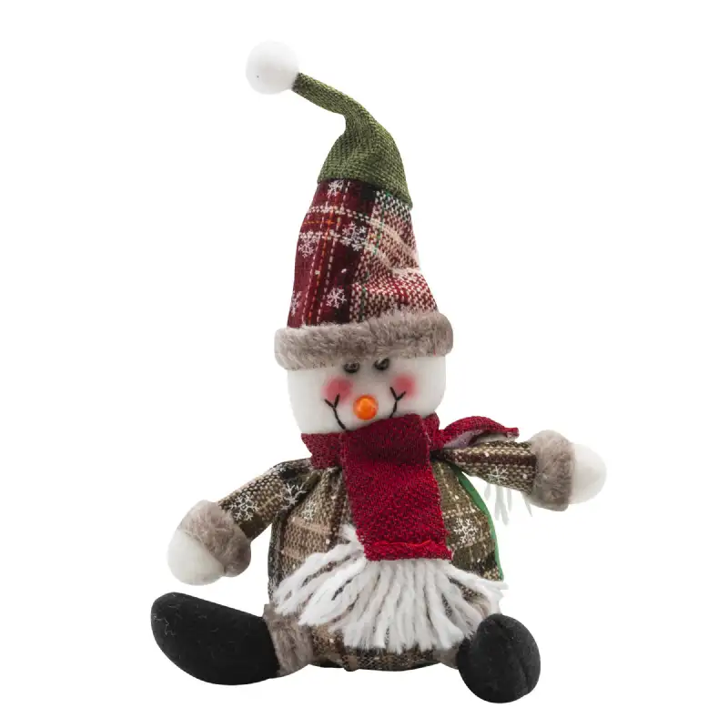 Peluche assise bonhomme de neige 25cm