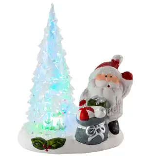 Père Noël avec arbre à LED