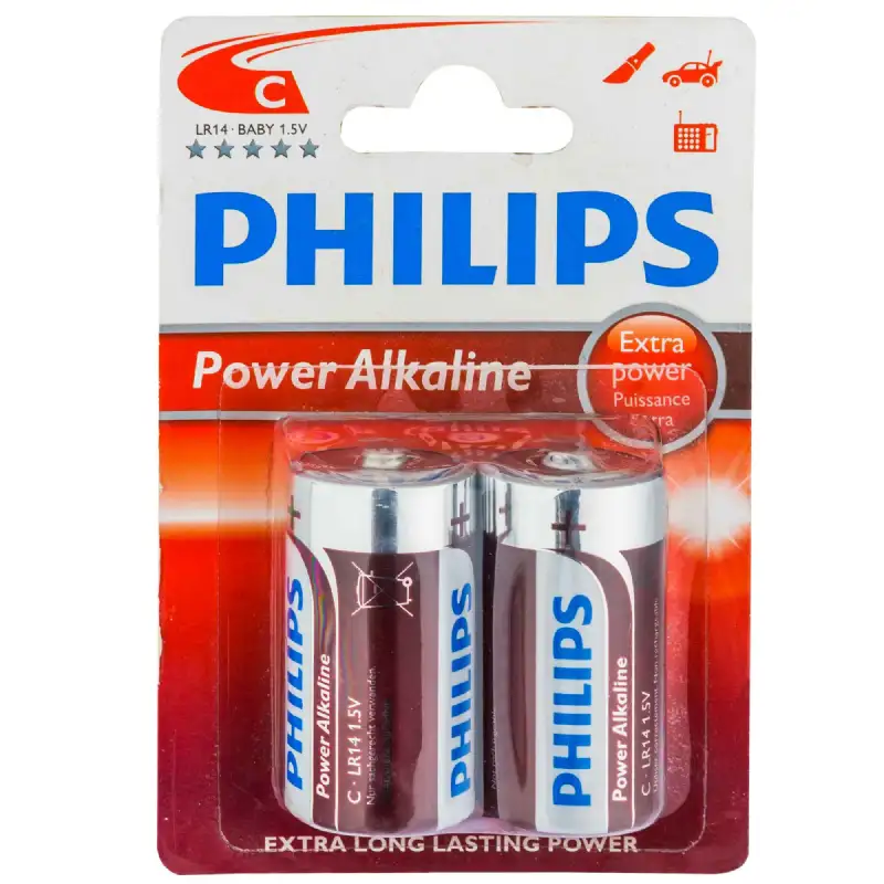 Pile philips lr14 (c) alcaline 2pcs