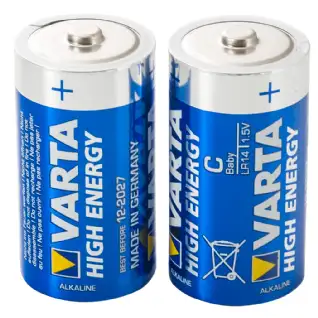  Lot de 2 piles Alcaline C, LR14 Varta High Energy