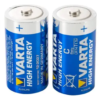  Lot de 2 piles Alcaline C, LR14 Varta High Energy